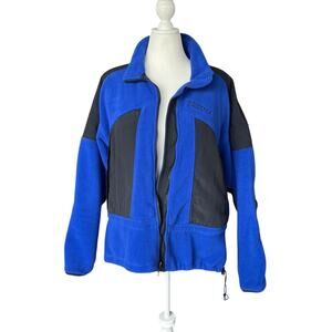 Vintage Marmot Outdoor Full Zip Fleece Anorak Jacket Men's Size XL Blue & Black